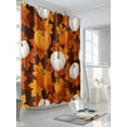 thumbnail image 3 of Fall Shower Curtain White Pumpkin Shower Curtains for Bathroom Thanksgiving Decor, Waterproof Polyester Shower Curtain Set with Hooks, Standard Size 66" x 72" Orange Maple Leaves, 3 of 6