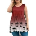 thumbnail image 2 of Ndbuld Womens Tank Tops 2025 Summer V Neck Sleeveless Loose Fit Casual Beach Vacation Outfits Shirt Trendy Cruise Clothes,L-5XL Great Gifts for Less Wine 5XL, 2 of 5