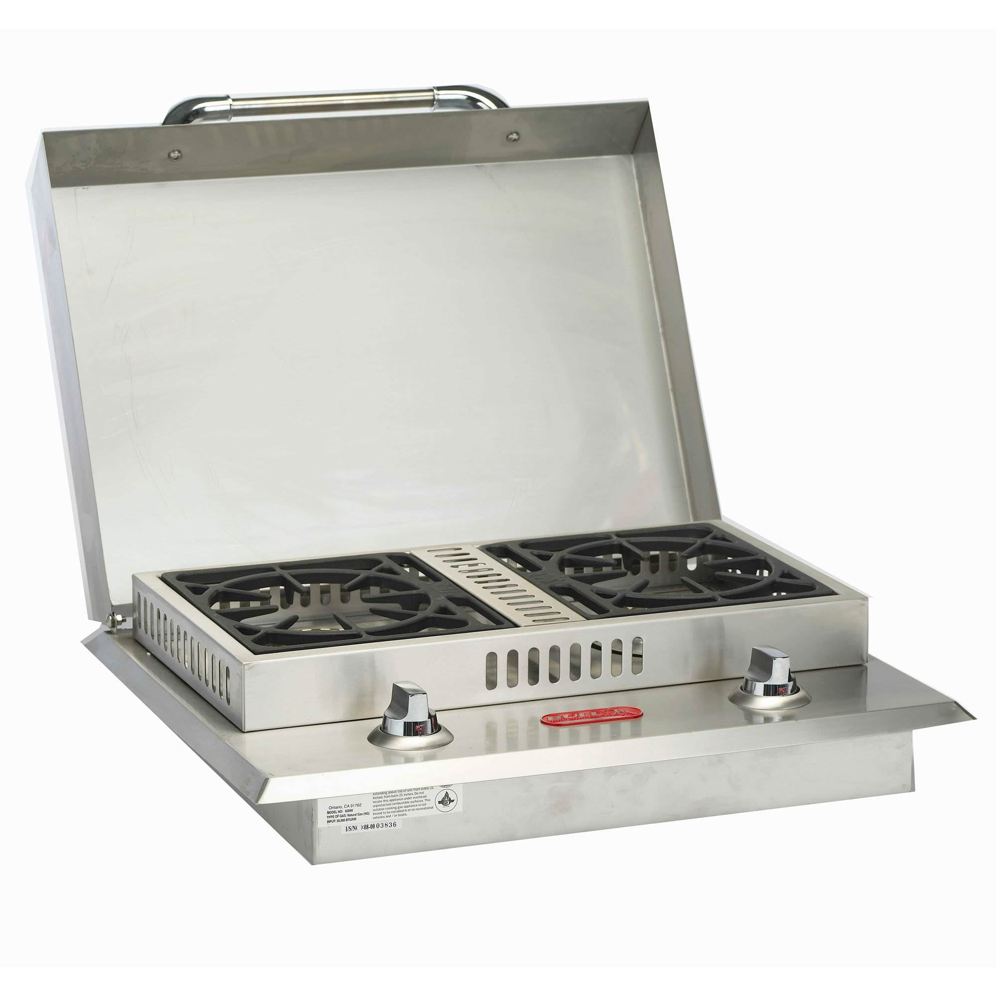Bull Outdoor Products Stainless Steel Double Side Burner, Natural Gas