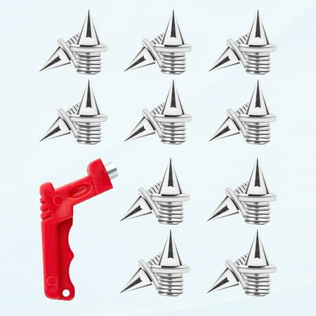 

20pcs Track Spikes with Stainless Steel Replacement Spike Wrench for Long Jump Track Sports Shoes and Outdoor Sprint Running Shoes 1/4inch