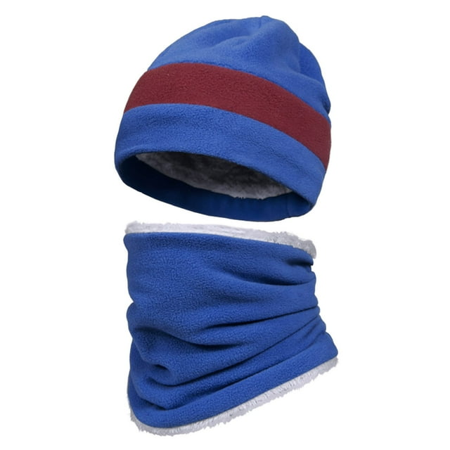 Two In One Winter Heating And Warming Accessory For Outdoors Unisex Hat And Scarf Thick Lined Knit Neck Gaiter