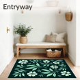 thumbnail image 3 of ODIKA 4x6 Machine Washable Non-Slip Area Rug, Elegant Blooming Flora Entrance Artistic Decorative Contemporary High Traffic Rug with Pad, Green, 596750, 3 of 8