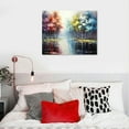 thumbnail image 4 of COMIO Painted Lake Landscape Canvas Wall Art with Colorful Tree Thick Texture Painting Abstract Artwork, 4 of 4