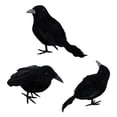 thumbnail image 5 of Opvise 1 Set Feathered Crow Statue Handmade Realistic Looking Foam Fake Crow Ornament E, 5 of 8