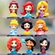 thumbnail image 2 of Miniso 17 estilo princesa Q Posket enredado Aladdin Cenicienta Bella Mulan sirena PVC figura de acción Mini modelo juguetes niños regalo, 2 of 4