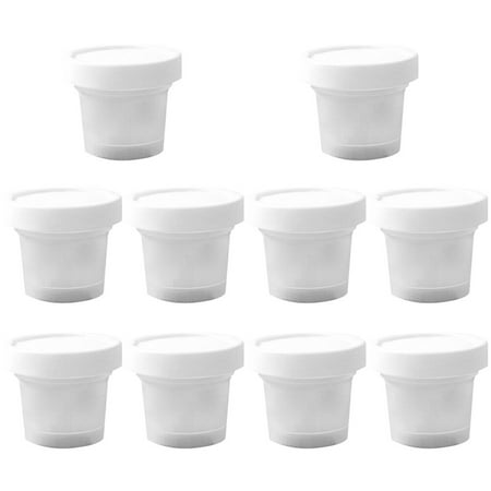

NUOLUX 10Pcs 100ml Plastic Ice Cream Cup Practical Jelly Cup Pudding Milkshake Cup with Lid White