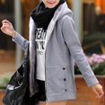 thumbnail image 4 of Camiseta de manga larga de moda para mujer, blusa sólida de otoño, cárdigan con capucha, abrigo con cremallera y bolsillo, Tops Fridja  BV0+5445, 4 of 7