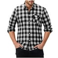 thumbnail image 7 of Tqyyweavej Men's Long Sleeve Shirts Regular Fit Button Down Flannel Shirt Jacket Casual Plaid Shirts with Pocket, 7 of 7