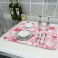 thumbnail image 6 of Valentines Day Dish Drying Mat for Kitchen Pink Hearts Absorbent Reversible Microfiber Kitchen Countertop Protector Dishes Pad Large 18x24 inch, 6 of 7