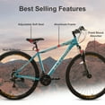 thumbnail image 2 of 29 inch Mountain Bike, Elecony Aluminum Mountain Bike, Shimano 21 Speed Mountain Bicycle Dual Disc Brakes for Woman Men Adult Blue, 2 of 6
