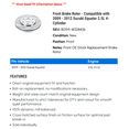 thumbnail image 2 of Front Brake Rotor - Compatible with 2009 - 2012 Suzuki Equator 2.5L 4-Cylinder 2010 2011, 2 of 2