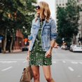 thumbnail image 4 of Easygdp Green Snakeskin para Vestido Transpirable de Mujer, Vestido Suelto de Manga Corta con Pliegues y Bolsillos para el Verano, 4 of 7