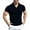 Navy, variant on Men's Spring and Summer Loose Lapel Striped Strip Solid Color Short Sleeve T Shirt Top,S
