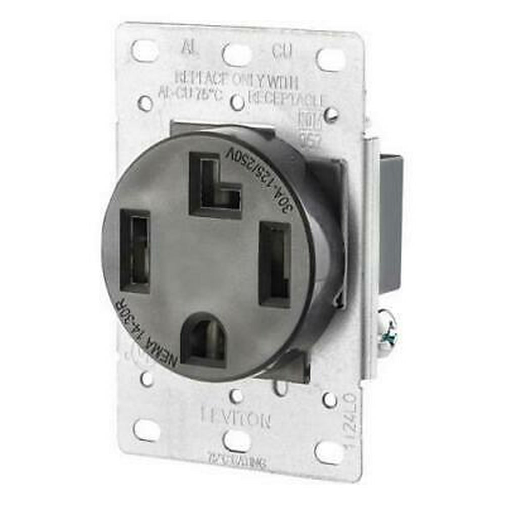 2PK Leviton 30 amps 125/250 volt Duplex Black Outlet 14-30R 1 pk ...