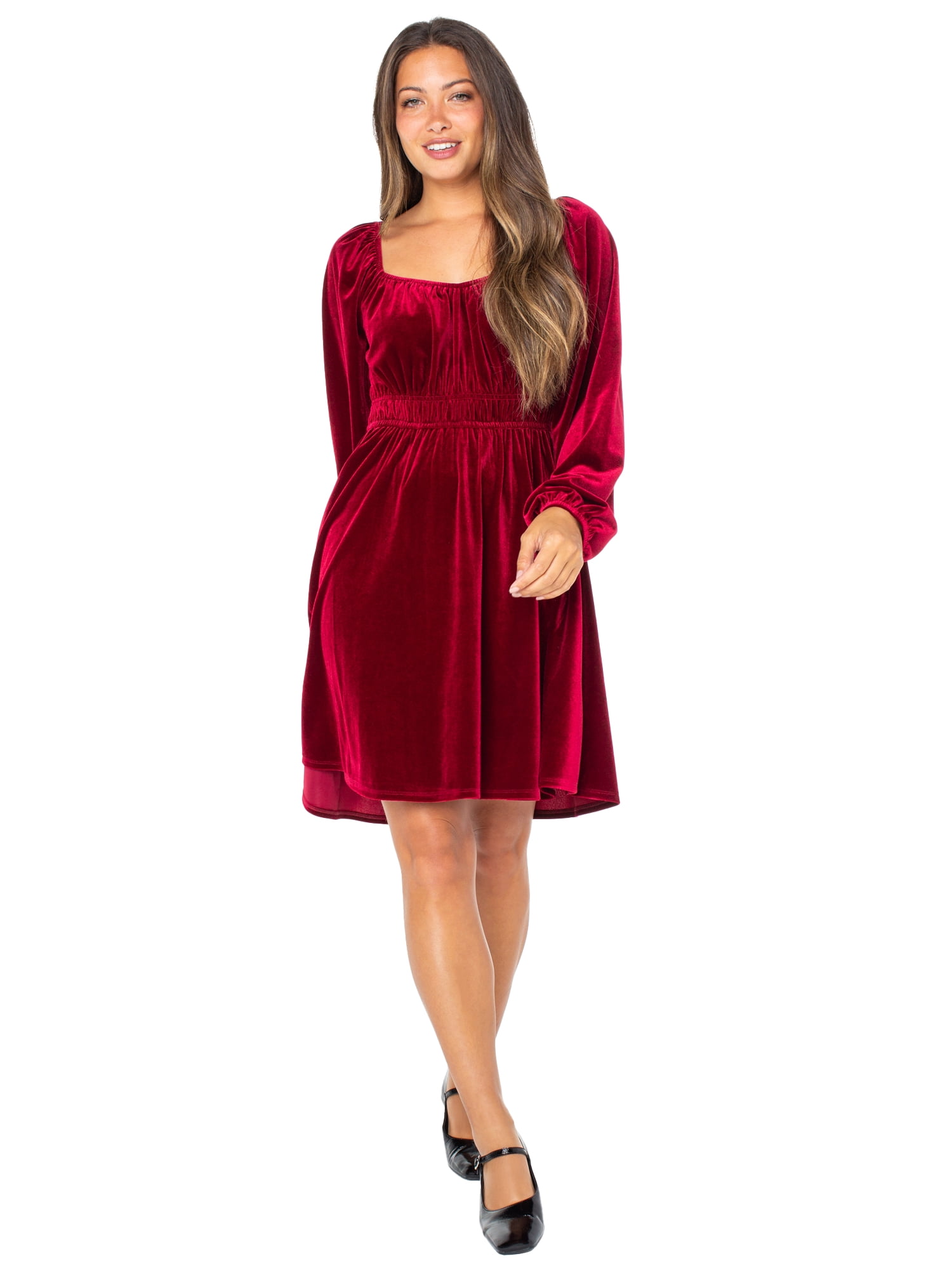 Celebrity Pink Women's Sweetheart Velvet Dress, Sizes XS-XXXL