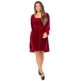 thumbnail image 3 of Celebrity Pink Women's Sweetheart Velvet Dress, Sizes XS-XXXL, 3 of 6