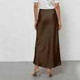 thumbnail image 4 of WULMLEO Women's Satin High Waisted Maxi Skirts Silk Elegant A Line Long Skirt Summer Fall Cocktail Party Wedding Flowy Skirts Coffee M, 4 of 4
