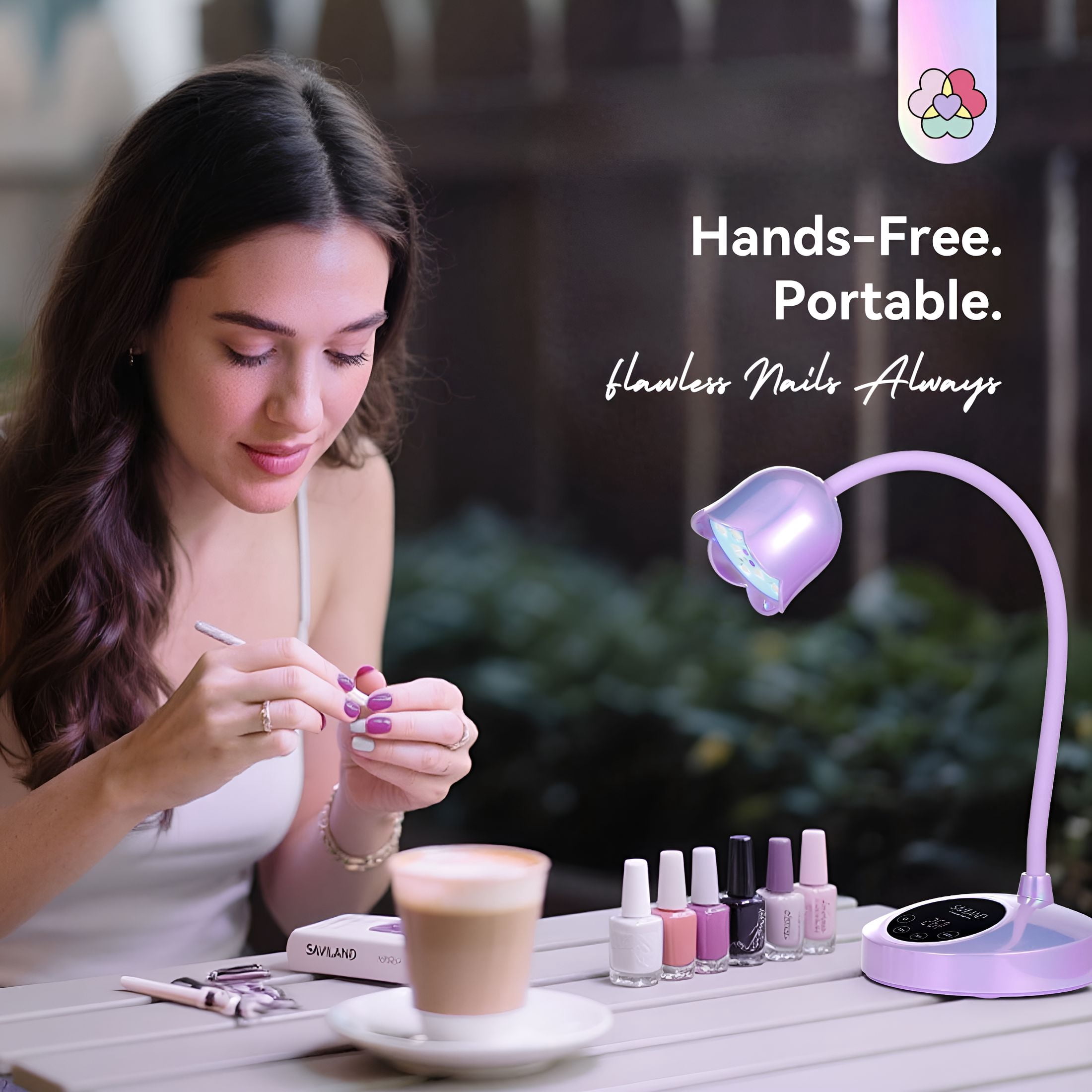 HIBIBUD 8S Fast Curing Nail Lamp: Smart Sensing 360° Gooseneck Gel Nail Uv Light 30W Led Nail Lamp with 3 Timers And Auto Sensor for Salon Diy Use Mermaid Pinkish Purple