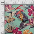 thumbnail image 2 of oneOone Cotton Poplin Dusty Teal Green Fabric Floral & Leaves Diy Clothing Quilting Fabric Print Fabric By Yard 42 Inch Wide, 2 of 6