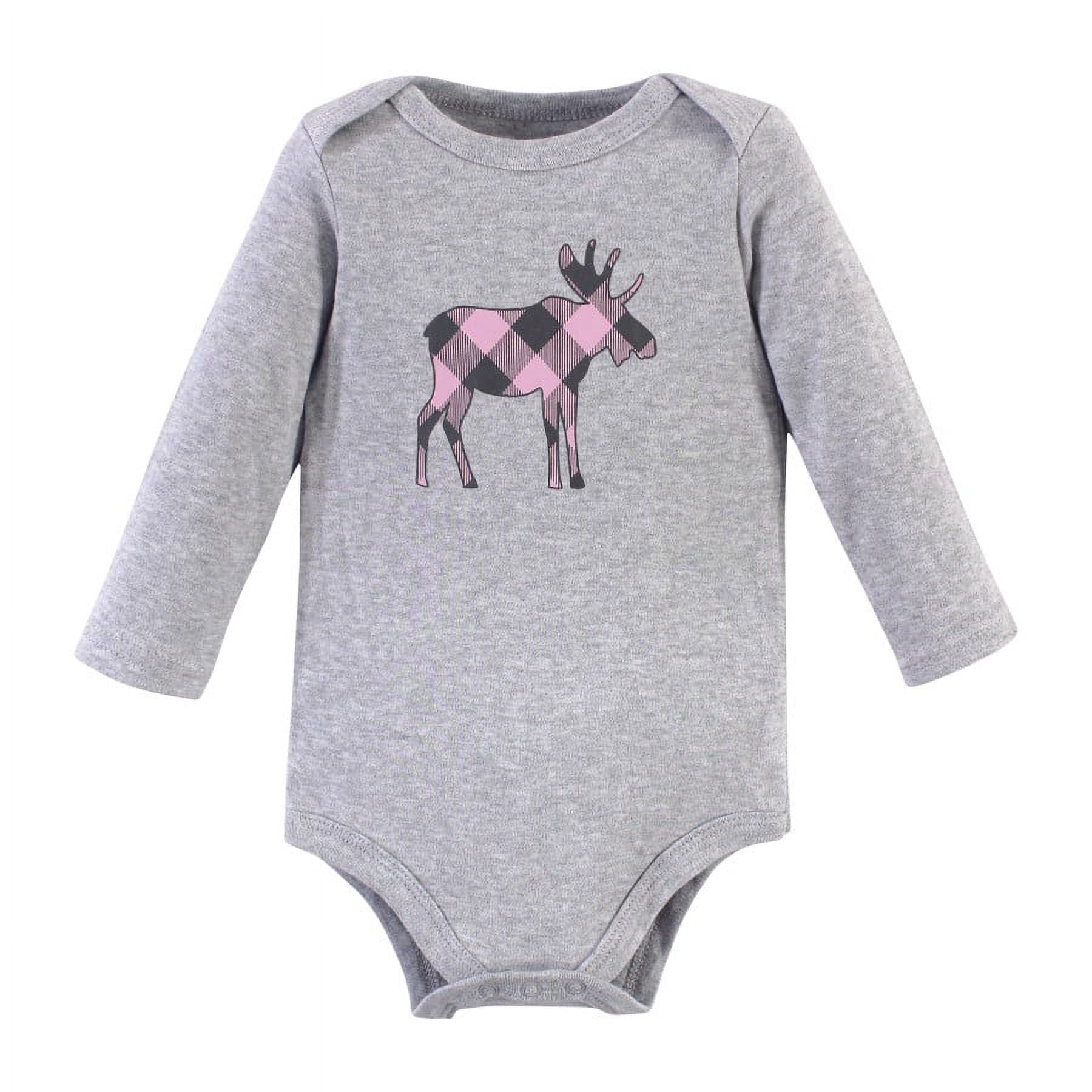 Hudson Baby Cotton Long-Sleeve Bodysuits, 3-Pack, Newborn- 24 Months