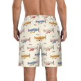 thumbnail image 3 of Naloa Striped Vintage Planes Men's Beach Shorts, Surfing shorts, Swim trunks, Quick Dry Swim Trunks for Surfing Beach Fun - XX-Large, 3 of 9