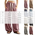 thumbnail image 3 of COMVALUE Women's Baggy Wide Leg Pants Casual Drawstring Harem Pants Bohemian Trousers with Big Pockets (Khaki, 3XL), 3 of 8