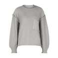 thumbnail image 3 of Chandails pour Femmes 2025 Automne Hiver Manches Longues Col Rond Décontracté Ample avec Poches Tricot, 3 of 6