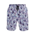 thumbnail image 4 of Mens Board Shorts Summer Print Beach Short Pants with Pockets Comfortable Holiday Casual Shorts for Men Purple L, 4 of 4