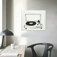 thumbnail image 3 of Nawypu Sylvie Victrola Record Player Framed Canvas Wall Art Gray, Boho Chic Music Decor, 3 of 4