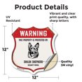 thumbnail image 2 of Warning This Property is Protected by Shiloh Shepherd 12 inch X 12 inch Shield Shaped Heavy Duty 3.2 mil Vinyl Decal Weather Resistant Made in the USA, 2 of 5
