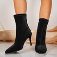 thumbnail image 2 of LEAVINGSUO Women's Ankle Boots Fashion Casual And Winter Pointed-Toe Slim Heel High Heel Short Boots 41, 2 of 8
