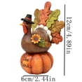 thumbnail image 3 of Turkey Decoration With Pumpkin Base And Autumn Leaves, Thanksgiving Holiday Home Office Desk Study Room Shelf Display Ornament, Decorative Accent For Teens Big Kids S, 3 of 6