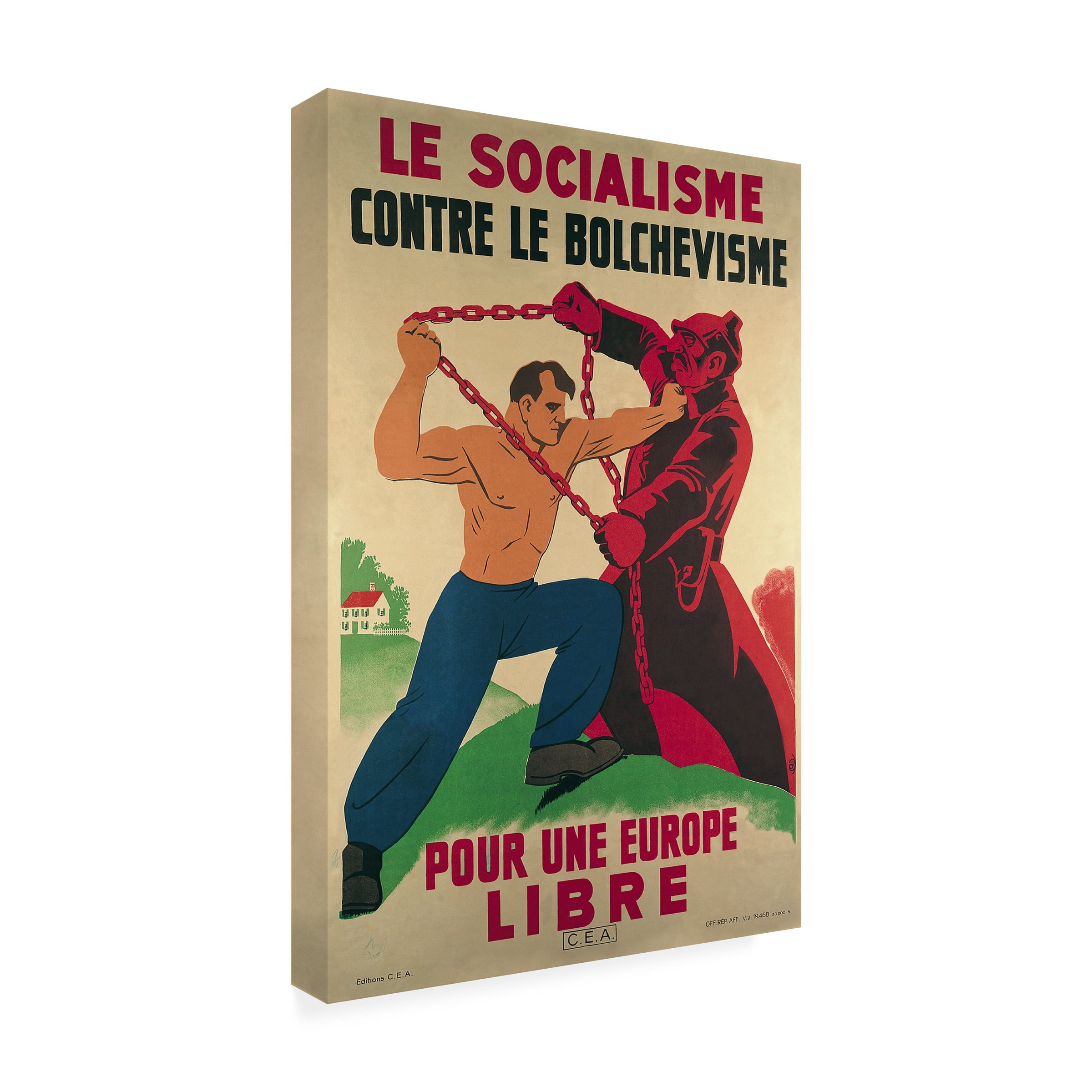 Trademark Art "Socialism Against Bolshevism for a Free Europe" Canvas Wall Art