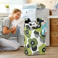 thumbnail image 5 of Yayeee Freestanding Laundry Hamper with Handle Collapsible Large Storage Basket for Clothes, Gray Floral, 5 of 7