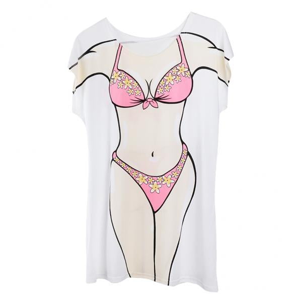 2 camisetas divertidas con estampado de , camiseta tamaño, de , ropa de de para mujer. Hugo bikini cuerpo cubrir