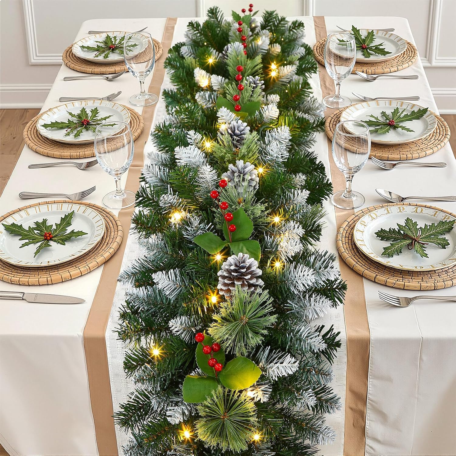 Lolsea 9-Foot Pre-Lit Christmas Garland with Multi-Color LED Lights photo 5