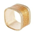 thumbnail image 2 of Fennco Styles Sparkling Square Design Metal Napkin Rings, Set of 4, 2 of 12