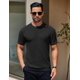 thumbnail image 2 of Camiseta COOFANDY de punto gofrado para hombre, manga corta, negra, XXL, 2 of 9