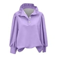 thumbnail image 3 of TaTaai 2026 Spring Summer Solid Color Button Top for Women Long Sleeve Round Neck Casual Blouse Soft Comfy Lightweight Daily Vacation Outfits Gift, 3 of 5