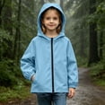 thumbnail image 2 of Loopsun Kids Boys Girls Winter Outerwear Jackets 5-16Y Solid Raglan Sleeve Zip Pockets Waterproof Hooded Coats, 2 of 5
