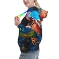 thumbnail image 2 of Lsque Ice Blue Ocean Sea Turtle Pattern Casual Women's Hoodie,Hooded Sweatshirt with Kangaroo Pocket,Pullover Hoodie with Eye-catching Drawstrings-Small, 2 of 7