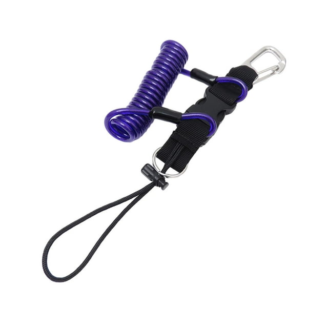 Cordón de buceo, cuerda de , pulsera de Metal, cuerda de seguridad, resorte en espiral Púrpura