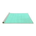 thumbnail image 2 of Ahgly Company Machine Washable Indoor Square Abstract Turquoise Blue Contemporary Area Rugs, 3' Square, 2 of 4