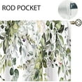 thumbnail image 3 of Eucalyptus Botanical Leaves Floral Kitchen Window Curtains Over Sink Boho Farmhouse Flower Leaf Small Window Treatment Sage Green Cafe Short Curtains for Bathroom Tier Drapes 27.5x39 inch, 3 of 6