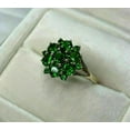 thumbnail image 2 of Hitanshu Jewels Round Cut Green Cubic Zirconia Wedding Band Ring for Her 14K White Gold Finish, 2 of 5