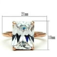 thumbnail image 2 of Rose Gold Womens Ring Anillo Para Mujer y Ninos Unisex Kids 316L Stainless Steel Ring Barcelona Clear, 2 of 4