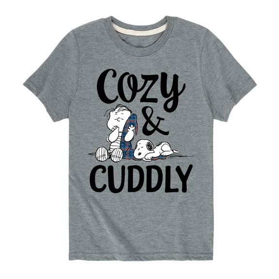 Peanuts - Snoopy and Linus Cozy And Cuddly - Toddler And Youth Short Sleeve Graphic T-Shirt