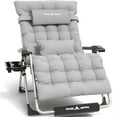 thumbnail image 4 of ELPOSUN 500LB Oversized Zero Gravity Chair Patio Reclining Chair with Cushion, Outdoor Folding Adjustable Recliner with Cup Holder, Foot Rest & Padded Headrest, 4 of 9