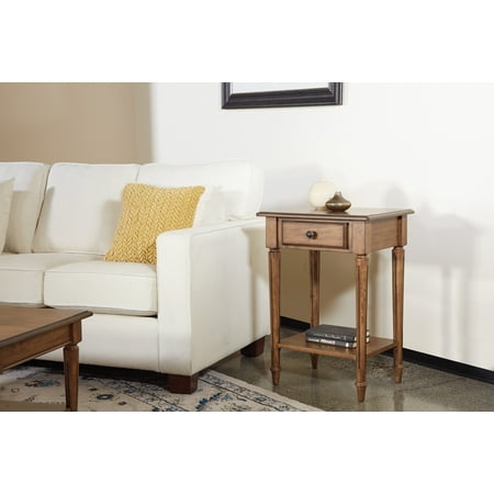 OSP Designs - Bandon Square Traditional Wood 1-Drawer End Table - Ginger Brown