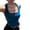 Blue, variant on Women Halters Tops Rhinestones Chain Hollow Back Camisole Crop Tops Summers Going Out Camisole Sleeveless Tees Shirts